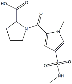 1-({1-methyl-4-[(methylamino)sulfonyl]-1H-pyrrol-2-yl}carbonyl)pyrrolidine-2-carboxylic acid 结构式