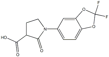 1-(2,2-difluoro-1,3-benzodioxol-5-yl)-2-oxopyrrolidine-3-carboxylic acid 结构式