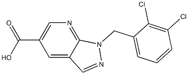 1-(2,3-dichlorobenzyl)-1H-pyrazolo[3,4-b]pyridine-5-carboxylic acid 结构式