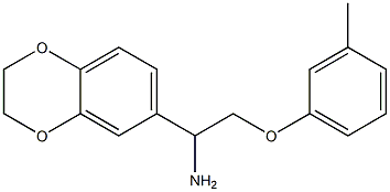 1-(2,3-dihydro-1,4-benzodioxin-6-yl)-2-(3-methylphenoxy)ethanamine 结构式