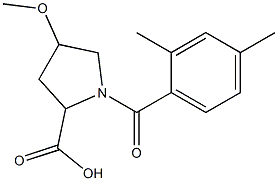 1-(2,4-dimethylbenzoyl)-4-methoxypyrrolidine-2-carboxylic acid 结构式