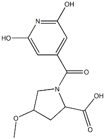 1-(2,6-dihydroxyisonicotinoyl)-4-methoxypyrrolidine-2-carboxylic acid 结构式