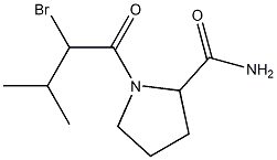 1-(2-bromo-3-methylbutanoyl)pyrrolidine-2-carboxamide 结构式