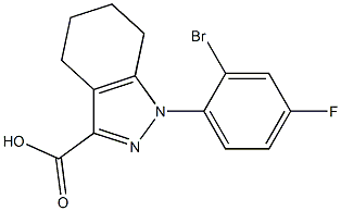1-(2-bromo-4-fluorophenyl)-4,5,6,7-tetrahydro-1H-indazole-3-carboxylic acid 结构式
