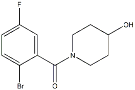 1-(2-bromo-5-fluorobenzoyl)piperidin-4-ol 结构式