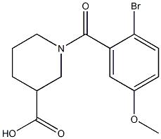 1-(2-bromo-5-methoxybenzoyl)piperidine-3-carboxylic acid 结构式