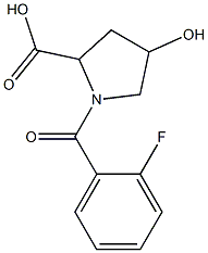 1-(2-fluorobenzoyl)-4-hydroxypyrrolidine-2-carboxylic acid 结构式