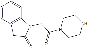 1-(2-oxo-2-piperazin-1-ylethyl)-1,3-dihydro-2H-indol-2-one 结构式