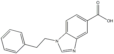 1-(2-phenylethyl)-1H-1,3-benzodiazole-5-carboxylic acid 结构式