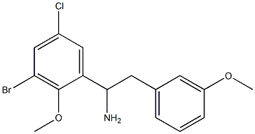1-(3-bromo-5-chloro-2-methoxyphenyl)-2-(3-methoxyphenyl)ethan-1-amine 结构式