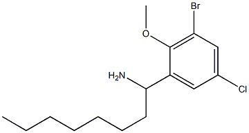 1-(3-bromo-5-chloro-2-methoxyphenyl)octan-1-amine 结构式