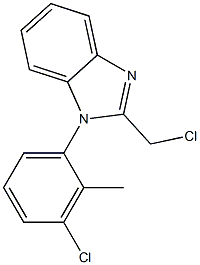 1-(3-chloro-2-methylphenyl)-2-(chloromethyl)-1H-1,3-benzodiazole 结构式
