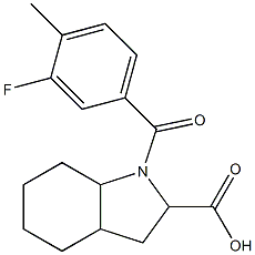 1-(3-fluoro-4-methylbenzoyl)octahydro-1H-indole-2-carboxylic acid 结构式