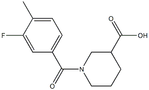 1-(3-fluoro-4-methylbenzoyl)piperidine-3-carboxylic acid 结构式