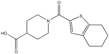 1-(4,5,6,7-tetrahydro-1-benzothiophen-2-ylcarbonyl)piperidine-4-carboxylic acid 结构式