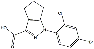 1-(4-bromo-2-chlorophenyl)-1,4,5,6-tetrahydrocyclopenta[c]pyrazole-3-carboxylic acid 结构式