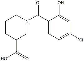 1-(4-chloro-2-hydroxybenzoyl)piperidine-3-carboxylic acid 结构式