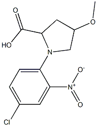 1-(4-chloro-2-nitrophenyl)-4-methoxypyrrolidine-2-carboxylic acid 结构式