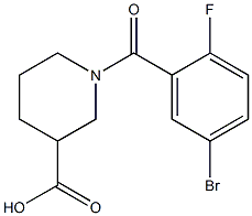 1-(5-bromo-2-fluorobenzoyl)piperidine-3-carboxylic acid 结构式