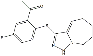 1-(5-fluoro-2-{5H,6H,7H,8H,9H-[1,2,4]triazolo[3,4-a]azepin-3-ylsulfanyl}phenyl)ethan-1-one 结构式