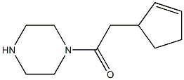 1-(cyclopent-2-en-1-ylacetyl)piperazine 结构式