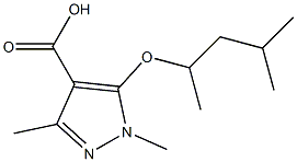 1,3-dimethyl-5-[(4-methylpentan-2-yl)oxy]-1H-pyrazole-4-carboxylic acid 结构式