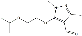 1,3-dimethyl-5-[2-(propan-2-yloxy)ethoxy]-1H-pyrazole-4-carbaldehyde 结构式