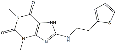 1,3-dimethyl-8-{[2-(thiophen-2-yl)ethyl]amino}-2,3,6,7-tetrahydro-1H-purine-2,6-dione 结构式