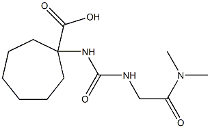 1-[({[2-(dimethylamino)-2-oxoethyl]amino}carbonyl)amino]cycloheptanecarboxylic acid 结构式