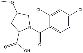 1-[(2,4-dichlorophenyl)carbonyl]-4-methoxypyrrolidine-2-carboxylic acid 结构式