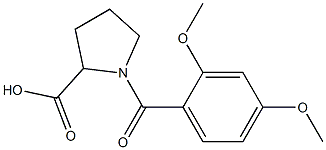 1-[(2,4-dimethoxyphenyl)carbonyl]pyrrolidine-2-carboxylic acid 结构式