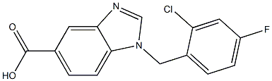 1-[(2-chloro-4-fluorophenyl)methyl]-1H-1,3-benzodiazole-5-carboxylic acid 结构式