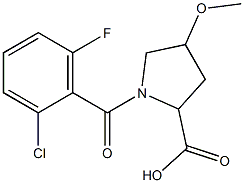 1-[(2-chloro-6-fluorophenyl)carbonyl]-4-methoxypyrrolidine-2-carboxylic acid 结构式