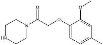 1-[(2-methoxy-4-methylphenoxy)acetyl]piperazine 结构式