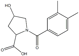 1-[(3,4-dimethylphenyl)carbonyl]-4-hydroxypyrrolidine-2-carboxylic acid 结构式