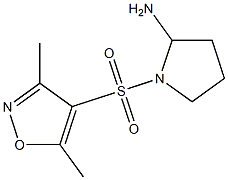 1-[(3,5-dimethyl-1,2-oxazole-4-)sulfonyl]pyrrolidin-2-amine 结构式