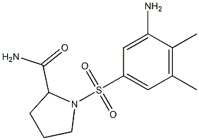 1-[(3-amino-4,5-dimethylbenzene)sulfonyl]pyrrolidine-2-carboxamide 结构式