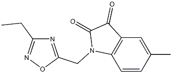 1-[(3-ethyl-1,2,4-oxadiazol-5-yl)methyl]-5-methyl-2,3-dihydro-1H-indole-2,3-dione 结构式