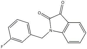 1-[(3-fluorophenyl)methyl]-2,3-dihydro-1H-indole-2,3-dione 结构式