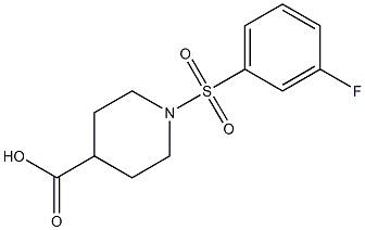 1-[(3-fluorophenyl)sulfonyl]piperidine-4-carboxylic acid 结构式