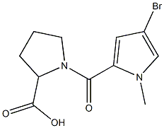 1-[(4-bromo-1-methyl-1H-pyrrol-2-yl)carbonyl]pyrrolidine-2-carboxylic acid 结构式