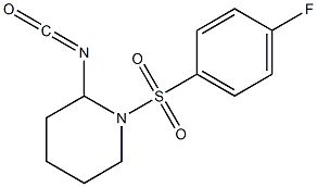 1-[(4-fluorophenyl)sulfonyl]-2-isocyanatopiperidine 结构式