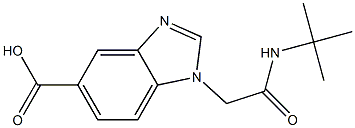 1-[(tert-butylcarbamoyl)methyl]-1H-1,3-benzodiazole-5-carboxylic acid 结构式