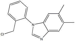 1-[2-(chloromethyl)phenyl]-5,6-dimethyl-1H-1,3-benzodiazole 结构式