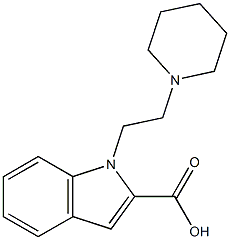 1-[2-(piperidin-1-yl)ethyl]-1H-indole-2-carboxylic acid 结构式