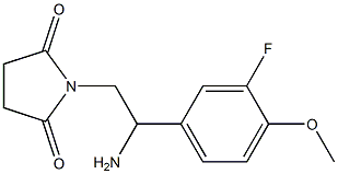 1-[2-amino-2-(3-fluoro-4-methoxyphenyl)ethyl]pyrrolidine-2,5-dione 结构式