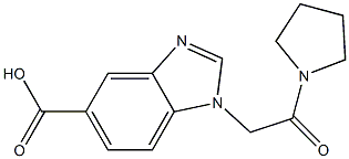 1-[2-oxo-2-(pyrrolidin-1-yl)ethyl]-1H-1,3-benzodiazole-5-carboxylic acid 结构式