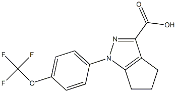 1-[4-(trifluoromethoxy)phenyl]-1,4,5,6-tetrahydrocyclopenta[c]pyrazole-3-carboxylic acid 结构式