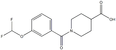 1-{[3-(difluoromethoxy)phenyl]carbonyl}piperidine-4-carboxylic acid 结构式