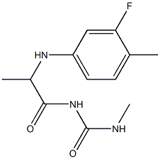 1-{2-[(3-fluoro-4-methylphenyl)amino]propanoyl}-3-methylurea 结构式